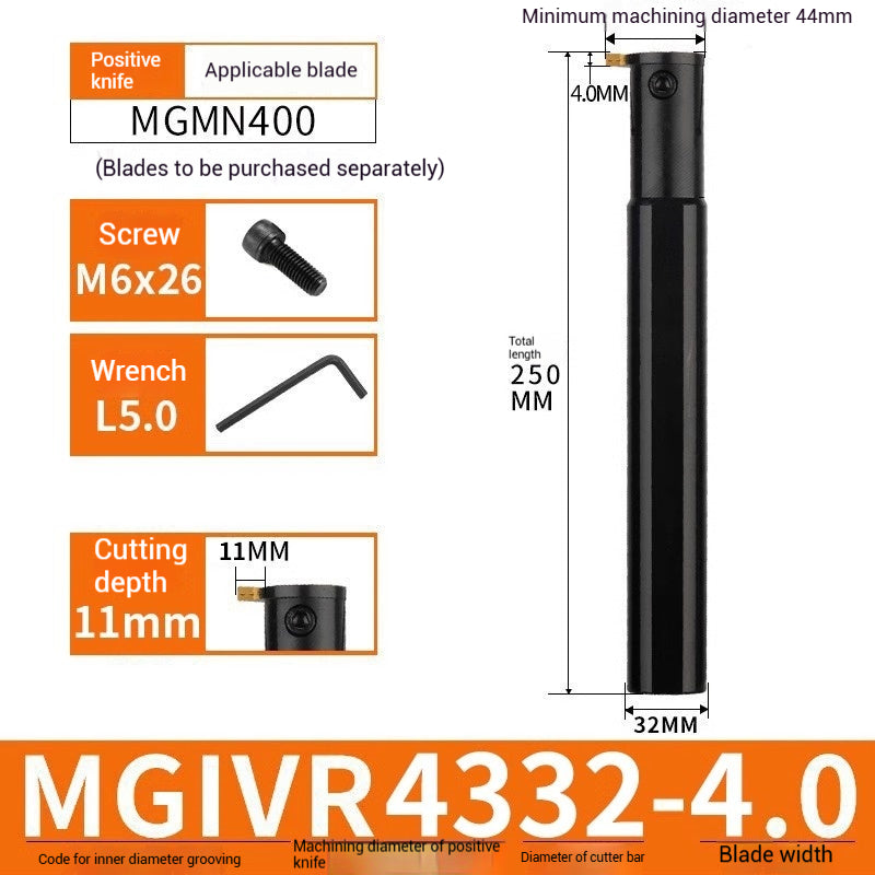 1024-CNC toolholder internal groove cutter MGIVR2016-2 internal groove toolholder lathe cut-off tool CNC lathe tool cutting tools Shandong Denso Pricision Tools Co.,Ltd.